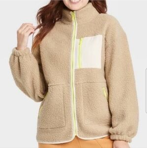 Universal Thread Sherpa Full Zip Oversized Jacket Size S